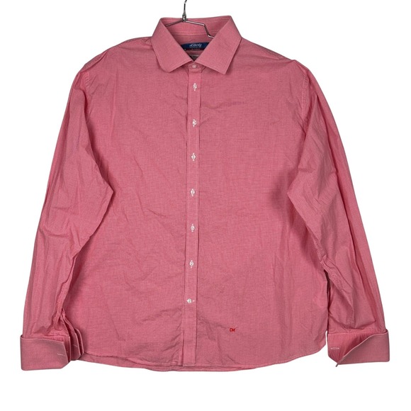 Liberty Shirt Co. Thomas Mason Bespoke Gingham Red White Men's Size Approx. 3XL